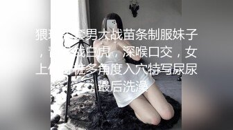 猥琐头套男大战苗条制服妹子，青龙战白虎，深喉口交，女上位打桩多角度入穴特写尿尿，最后洗澡